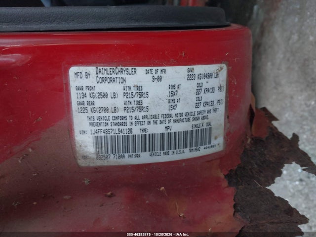 Продаж на аукціоні авто 2001 Jeep Cherokee Sport, vin: 1J4FF48S71L541126, номер лоту: 46383875