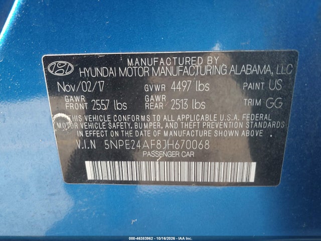 Hyundai SONATA SE 2018 5NPE24AF8JH670068 Image 9