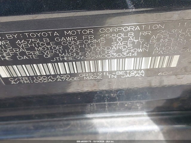 Продаж на аукціоні авто 2008 Lexus Gs 350, vin: JTHBE96S280030344, номер лоту: 46385178