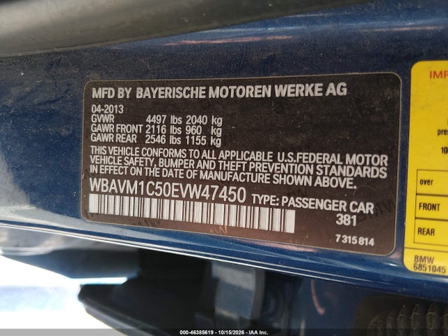 WBAVM1C50EVW47450 BMW X1 Sdrive28i