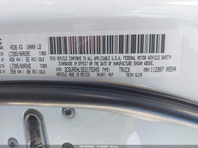 Продаж на аукціоні авто 2014 Ram 2500 Laramie, vin: 3C6UR5NL5EG175345, номер лоту: 46385844