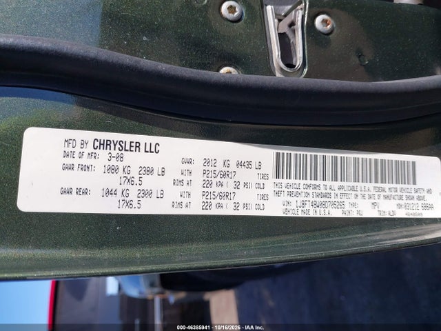 Aukcja sprzedaży 2008 Jeep Patriot Limited, vin: 1J8FT48W08D705265, numer aukcji: 46385941