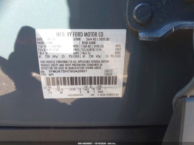 Продажа на аукционе авто 2025 Ford Explorer Active, vin: 1FMUK7DH7SGA20921, номер лота: 46386057