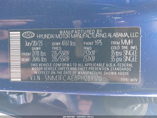 Hyundai TUCSON SEL 2023 5NMJFCAE8PH289170 Image 9