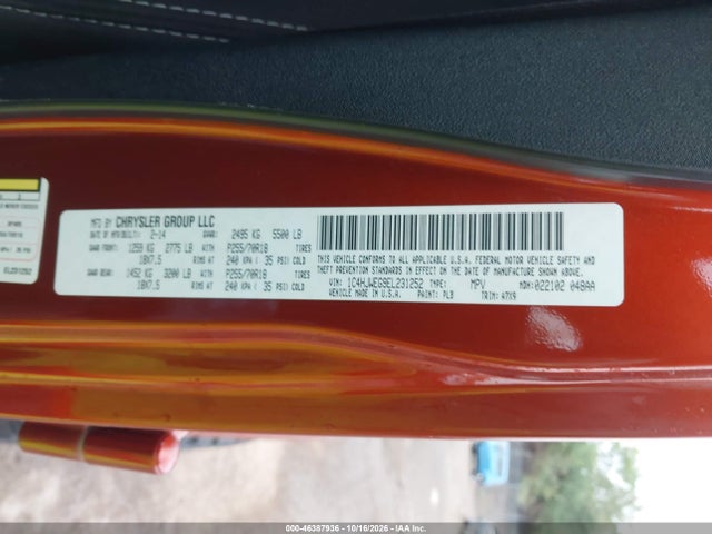 Продаж на аукціоні авто 2014 Jeep Wrangler Unlimited Sahara, vin: 1C4HJWEG9EL231252, номер лоту: 46387936