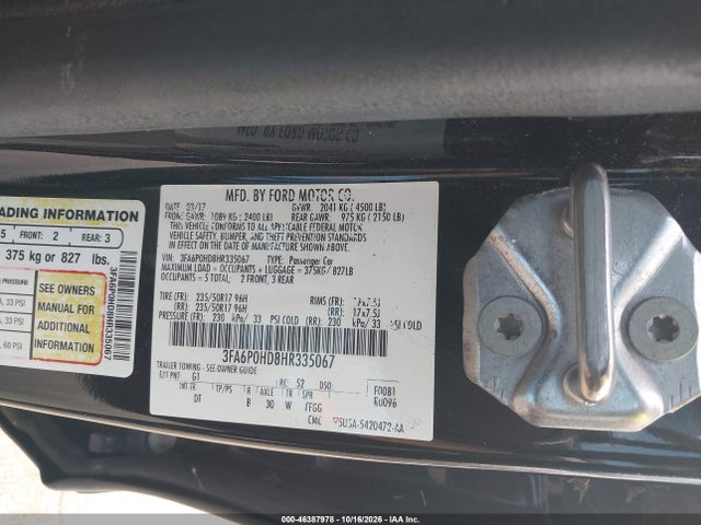 3FA6P0HD8HR335067 Ford FUSION SE