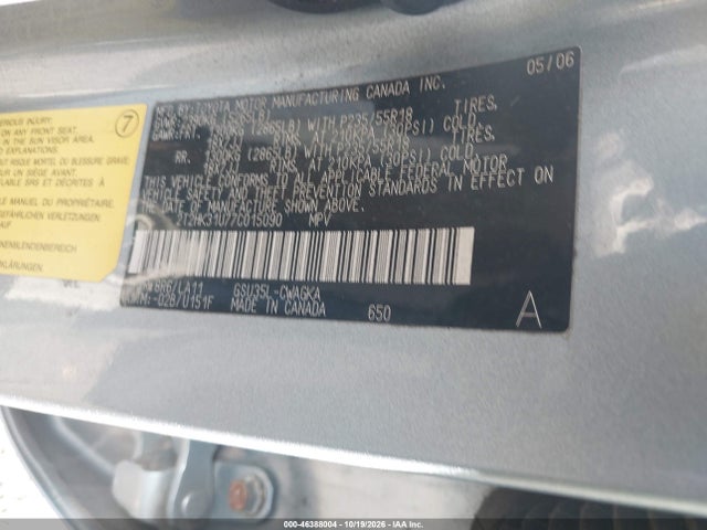 Продаж на аукціоні авто 2007 Lexus Rx 350, vin: 2T2HK31U77C015090, номер лоту: 46388004