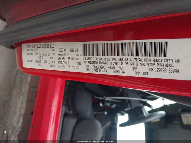 Aukcja sprzedaży 2012 Jeep Wrangler Sport, vin: 1C4AJWAG0CL130704, numer aukcji: 46389017