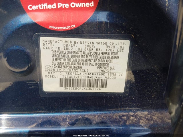 Nissan Versa Note Sv 2019 3N1CE2CP6KL362376 Image 9