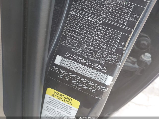 Aukcja sprzedaży 2011 Land Rover Lr2, vin: SALFR2BN0BH264885, numer aukcji: 46389905