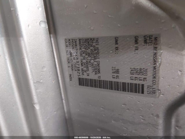 Продаж на аукціоні авто 2025 Nissan Altima Sv Awd, vin: 1N4BL4DW1SN373825, номер лоту: 46390089