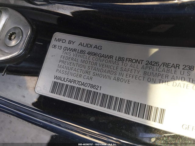 46390757 :رقم المزاد ، WAULFAFR7DA078621 vin ، 2013 Audi A5 2.0t Premium مزاد بيع