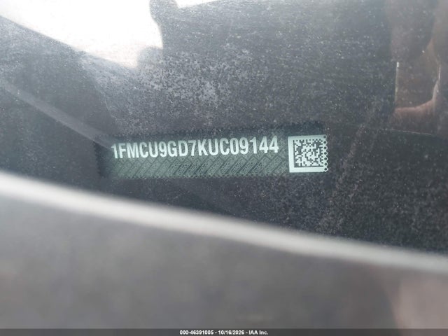 2019 Ford Escape Se მანქანა იყიდება აუქციონზე, vin: 1FMCU9GD7KUC09144, აუქციონის ნომერი: 46391005