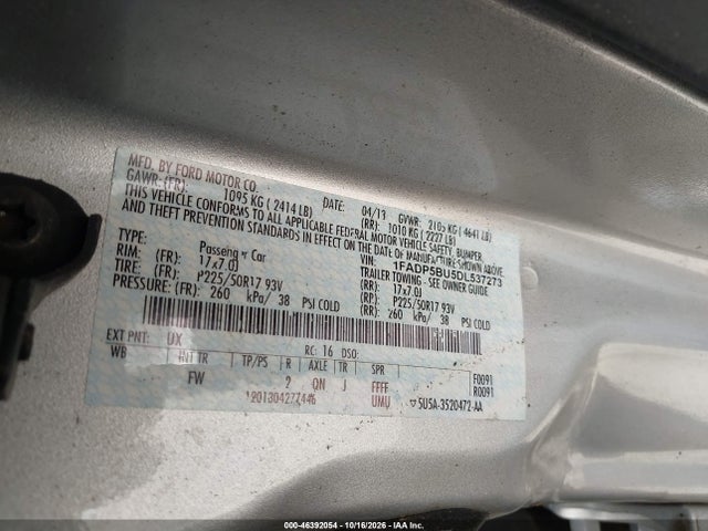 46392054 :رقم المزاد ، 1FADP5BU5DL537273 vin ، 2013 Ford C-max Hybrid Sel مزاد بيع