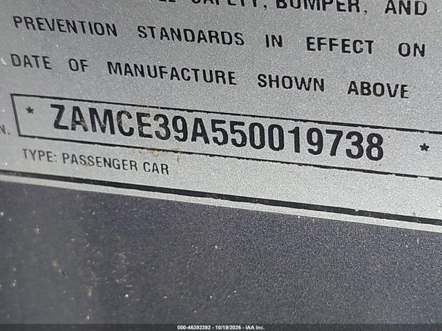 46392392 :رقم المزاد ، ZAMCE39A550019738 vin ، 2005 Maserati Quattroporte مزاد بيع