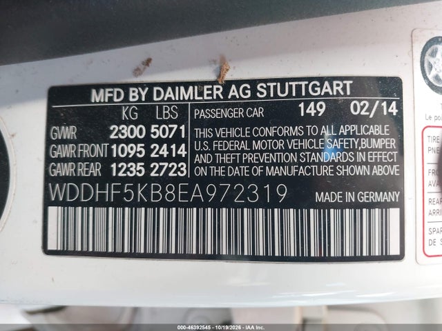 WDDHF5KB8EA972319 Mercedes-Benz E 350