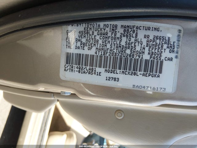 Продажа на аукционе авто 2002 Toyota Avalon Xls, vin: 4T1BF28BX2U208791, номер лота: 46393000