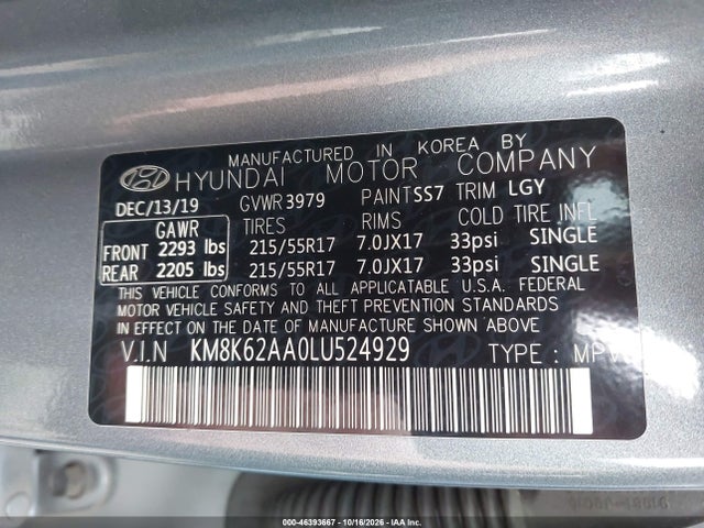 Hyundai Kona Sel Plus 2020 KM8K62AA0LU524929 Image 9