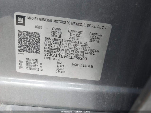 GMC Terrain Awd Sle 2020 3GKALTEV9LL250303 Image 9