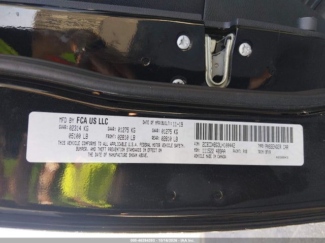 Aukcja sprzedaży 2020 Dodge Charger Sxt Rwd, vin: 2C3CDXBG3LH100442, numer aukcji: 46394393