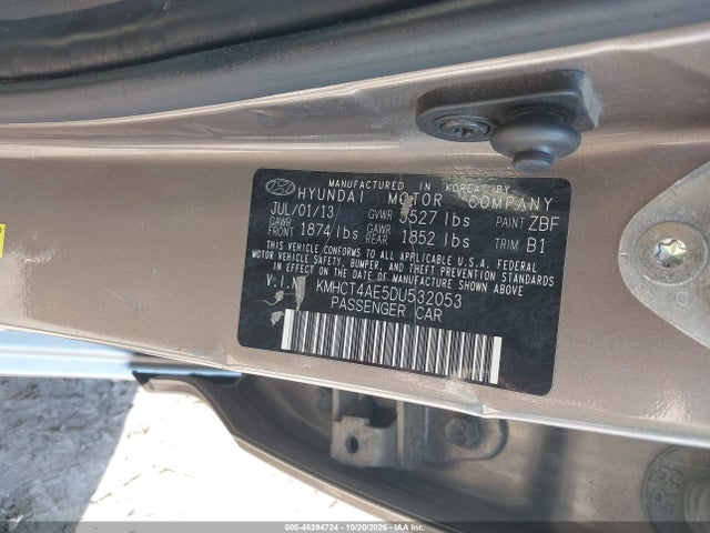 Aukcja sprzedaży 2013 Hyundai Accent Gls, vin: KMHCT4AE5DU532053, numer aukcji: 46394724
