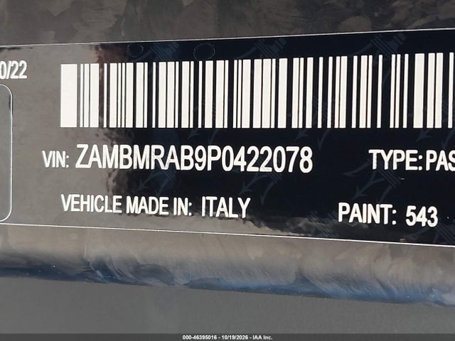 Продаж на аукціоні авто 2023 Maserati Mc20, vin: ZAMBMRAB9P0422078, номер лоту: 46395016
