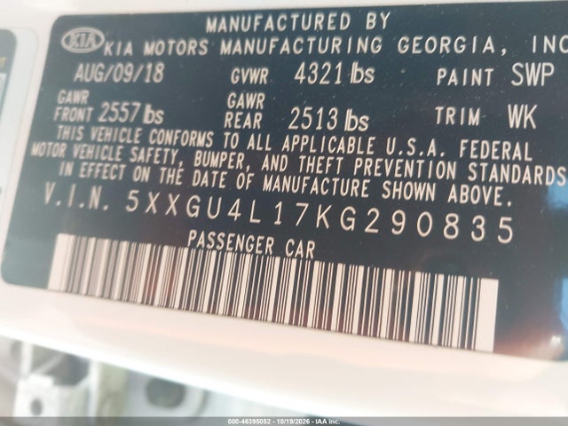 KIA OPTIMA EX 2019 5XXGU4L17KG290835 Image 9