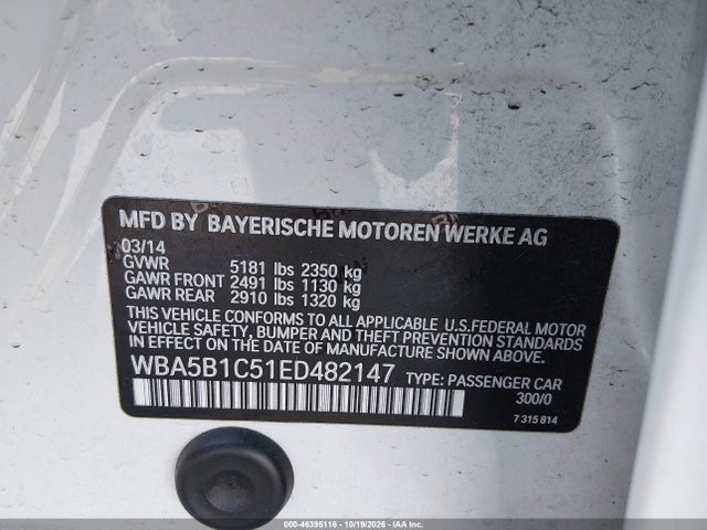 BMW 535i 2014 WBA5B1C51ED482147 Image 9