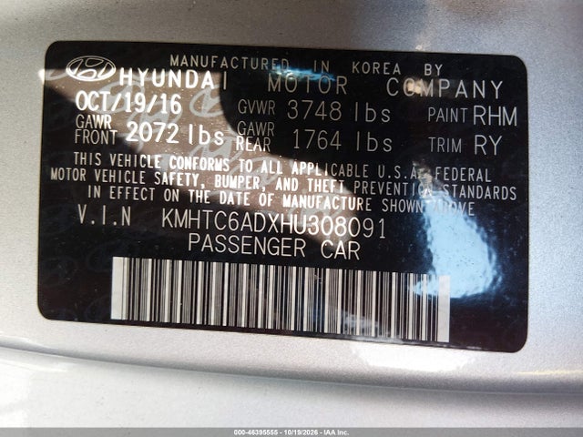 KMHTC6ADXHU308091 Hyundai Veloster