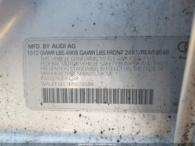 46396202 :رقم المزاد ، WAUFFAFL7DN026598 vin ، 2013 Audi A4 2.0t Premium مزاد بيع