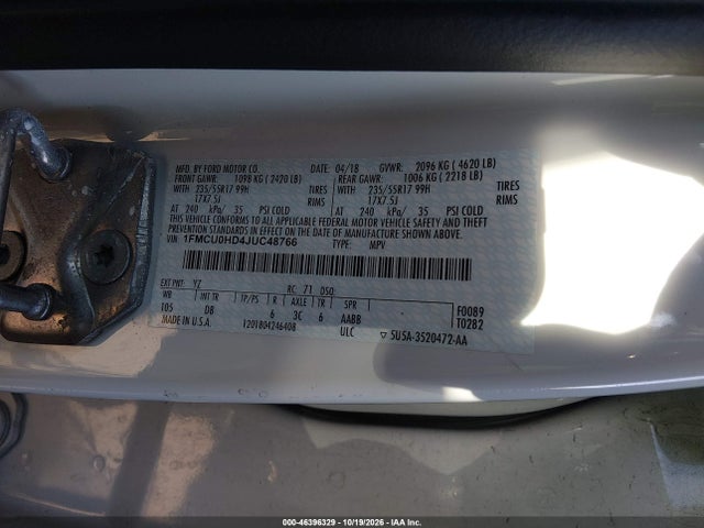 Ford ESCAPE SEL 2018 1FMCU0HD4JUC48766 Image 9