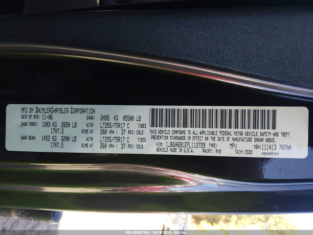 2007 Jeep Wrangler Unlimited Rubicon მანქანა იყიდება აუქციონზე, vin: 1J8GA69127L112729, აუქციონის ნომერი: 46397384