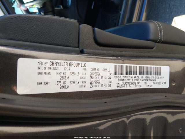 Aukcja sprzedaży 2014 Jeep Grand Cherokee Overland, vin: 1C4RJFCM7EC580570, numer aukcji: 46397962