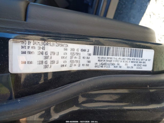 46398596 :رقم المزاد ، 1J4GW48S14C279094 vin ، 2004 Jeep Grand Cherokee Laredo مزاد بيع