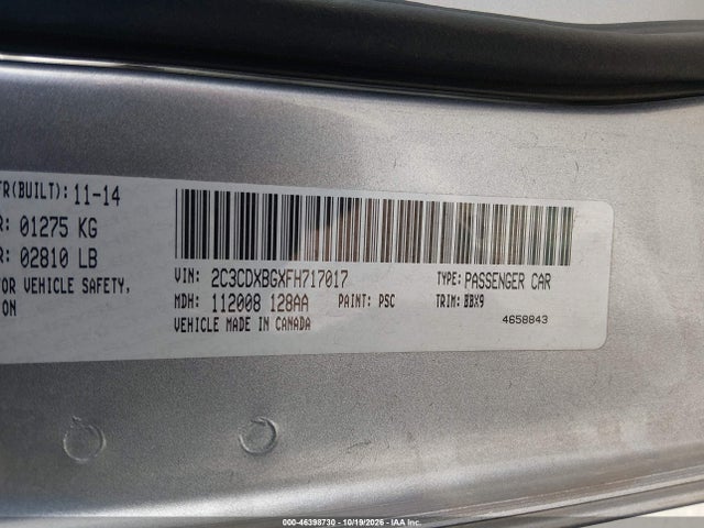 Aukcja sprzedaży 2015 Dodge Charger Se, vin: 2C3CDXBGXFH717017, numer aukcji: 46398730