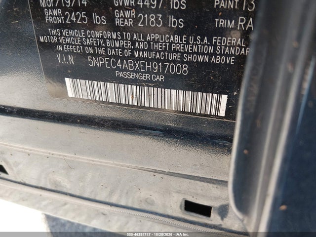 Aukcja sprzedaży 2014 Hyundai Sonata Se 2.0t, vin: 5NPEC4ABXEH917008, numer aukcji: 46398787