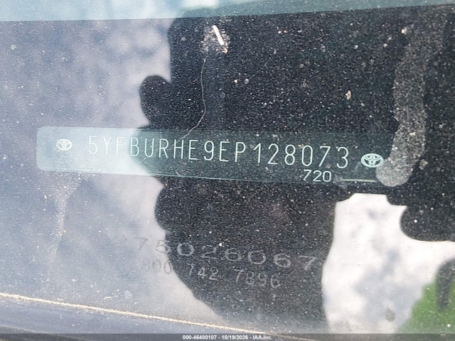 Aukcja sprzedaży 2014 Toyota Corolla Le, vin: 5YFBURHE9EP128073, numer aukcji: 46400107