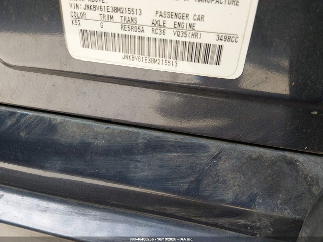 Продажа на аукционе авто 2008 Infiniti G35 Journey, vin: JNKBV61E38M215513, номер лота: 46400236