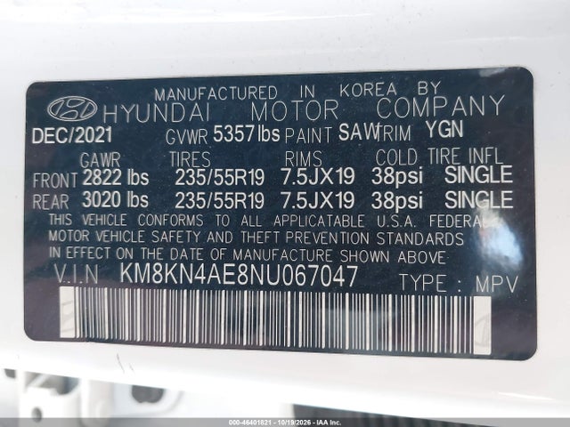 Aukcja sprzedaży 2022 Hyundai Ioniq 5 Sel, vin: KM8KN4AE8NU067047, numer aukcji: 46401821