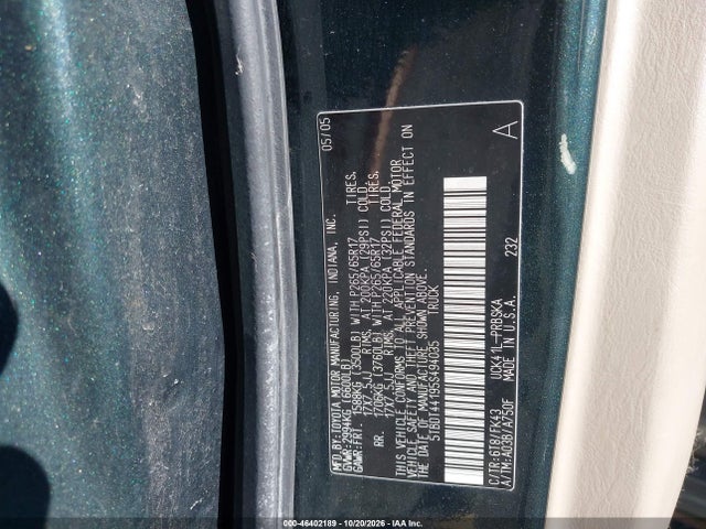 46402189 :رقم المزاد ، 5TBDT44195S494035 vin ، 2005 Toyota Tundra Sr5 V8 مزاد بيع