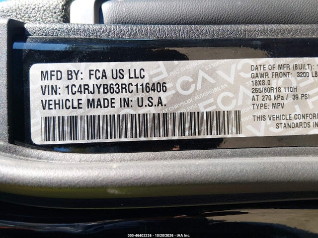 Продаж на аукціоні авто 2024 Jeep Grand Cherokee 4xe, vin: 1C4RJYB63RC116406, номер лоту: 46402236
