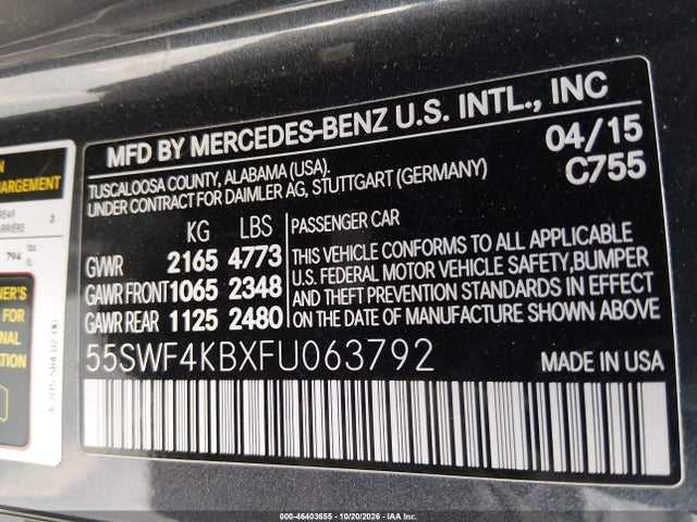 55SWF4KBXFU063792 Mercedes-Benz C 300 4matic