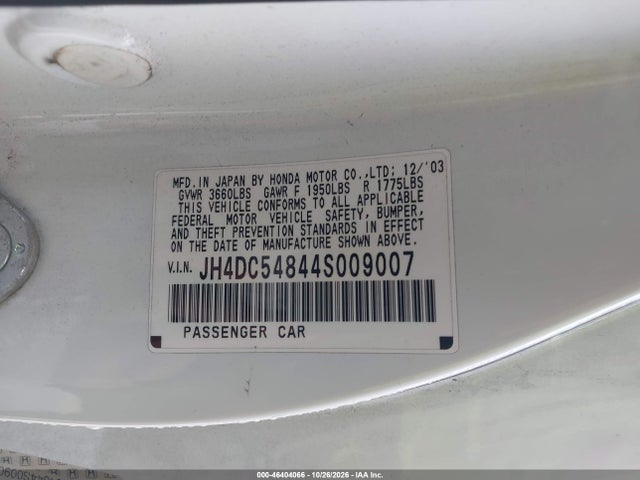 Aukcja sprzedaży 2004 Acura Rsx, vin: JH4DC54844S009007, numer aukcji: 46404066