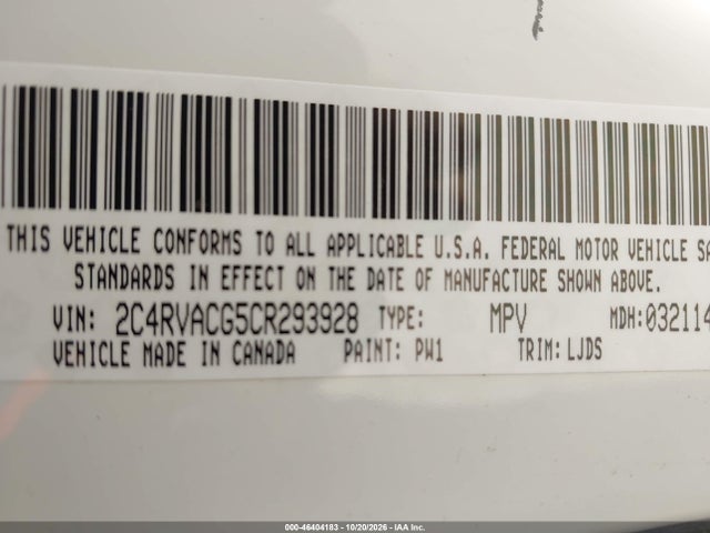 Aukcja sprzedaży 2012 Volkswagen Routan Sel W/navigation, vin: 2C4RVACG5CR293928, numer aukcji: 46404183