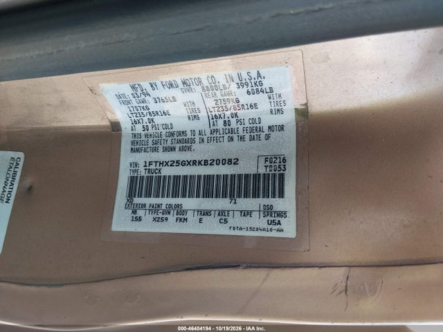 Aukcja sprzedaży 1994 Ford F250, vin: 1FTHX25GXRKB20082, numer aukcji: 46404194