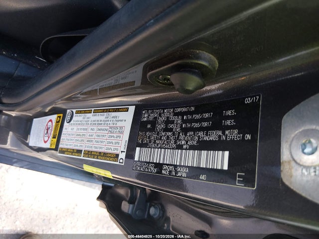 46404825 :رقم المزاد ، JTEBU5JR1H5443095 vin ، 2017 Toyota 4runner Sr5 Premium مزاد بيع