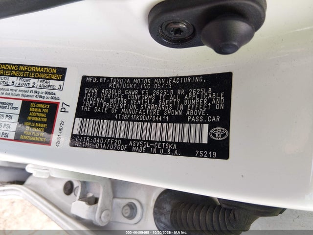 Aukcja sprzedaży 2013 Toyota Camry Se, vin: 4T1BF1FK0DU704411, numer aukcji: 46405468