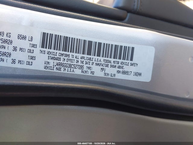 Aukcja sprzedaży 2011 Jeep Grand Cherokee Overland, vin: 1J4RR6GG3BC527285, numer aukcji: 46407108