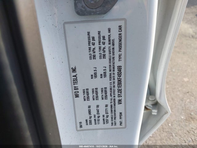 Tesla Model 3 Long Range/performance 2019 5YJ3E1EB0KF493469 Image 9