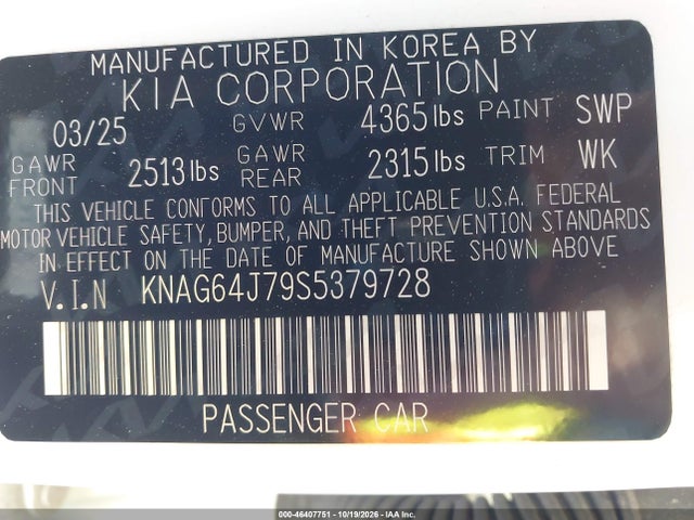 KIA K5 Gt-line 2025 KNAG64J79S5379728 Image 9